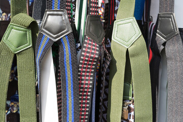 Suspenders, structure, textile, leather, imitation leather, German, typical,