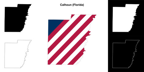 Calhoun County (Florida) outline map set