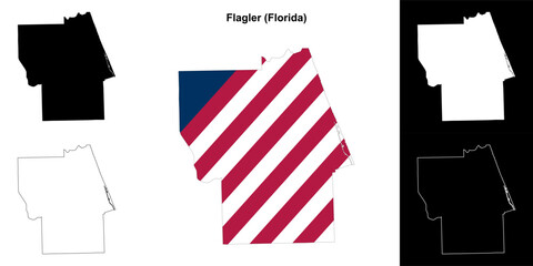 Flagler County (Florida) outline map set