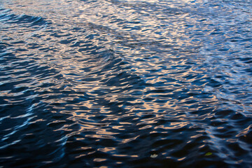 Water Reflections on Colby Lake in Saranac Lake, New York.