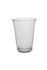 Plastic cups for drinks. Plastic cup isolated on white background. Disposable cup.