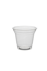 Plastic cups for drinks. Plastic cup isolated on white background. Disposable cup.