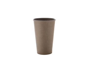 Paper cups for drinks. Paper cup isolated on white background. Disposable cup.