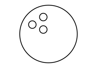 Icono negro de bola para jugar a los bolos. 