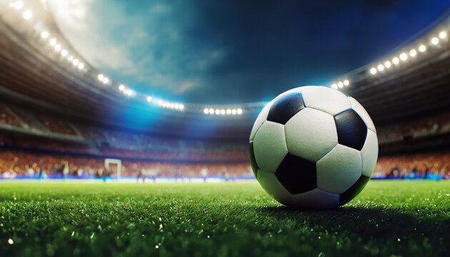 Emotionen im Spiel: Dramatische Szene mit Fu&szlig;ball im Stadion
