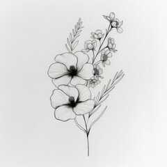 flower, floral, vector, nature, illustration, leaf, pattern, vintage, drawing, plant, design, flowers, art, decoration, blossom, black, sketch, summer, spring, garden, rose, branch, beauty, peony, wed