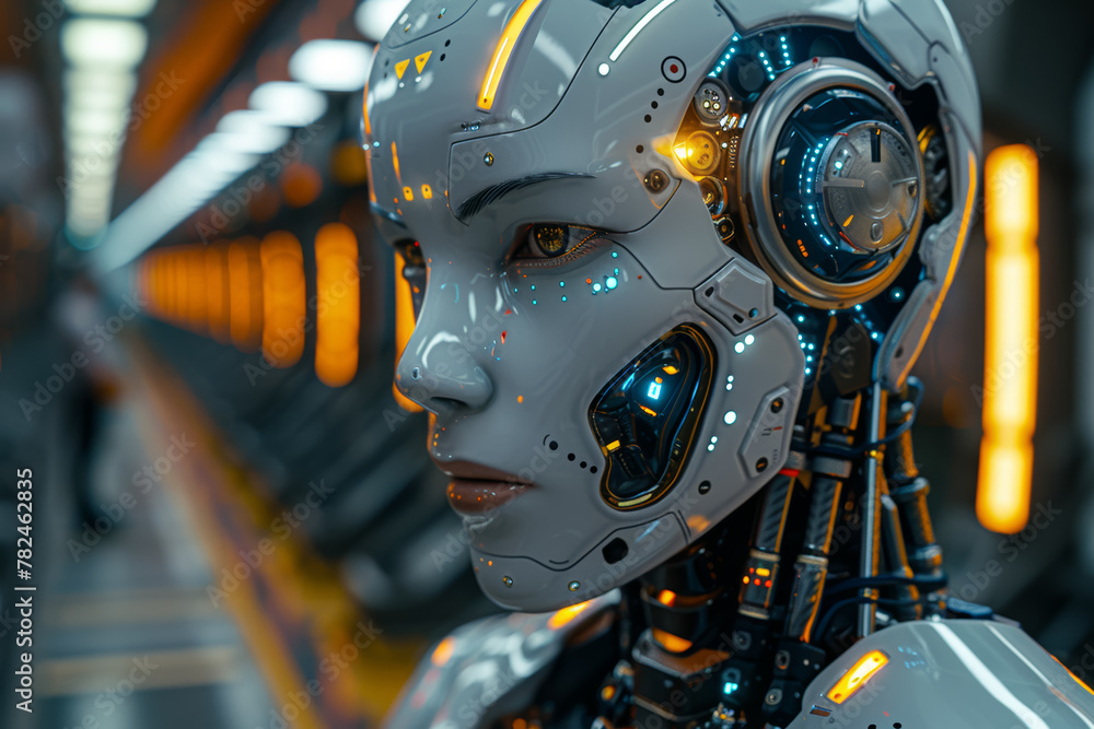 Aufkleber an automated system using machine learning to recognize speech and respond to voice commands. concep