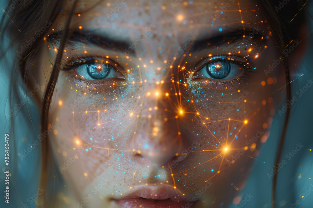 Poster an ai-driven facial recognition system identifying individuals in real-time from surveillance footag