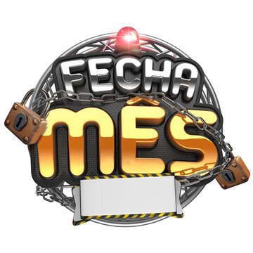 FECHA M&Ecirc;S SELO 3D CADEADO TEXTO METAL 