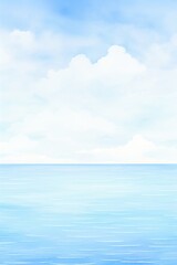 Ocean Horizon, Ocean horizon, tranquil blues, horizon blend, cartoon drawing, water color style.
