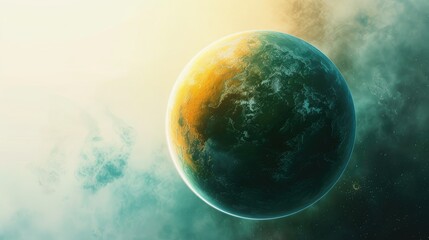Obraz na płótnie Canvas Otherworldly Planet with Rings Digital Artwork
