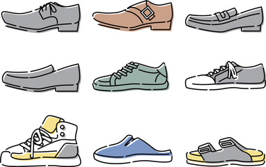 靴　シューズセット　カラー