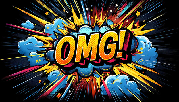 A comic book retro pop art style OMG! wallpaper background