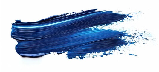 Blue brush isolated on white background. Watercolor