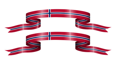 set of flag ribbon with colors of Norway for independence day celebration decoration