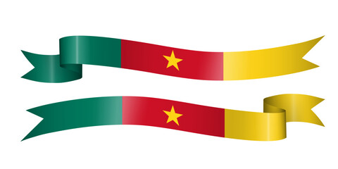 set of flag ribbon with colors of Cameroon for independence day celebration decoration
