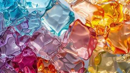 A close up of a bunch of different colored glass pieces, AI