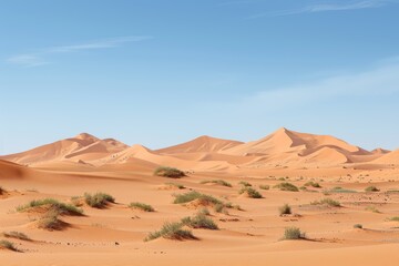 Fototapeta na wymiar Desert landscape with sand dunes - fictional location