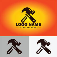 Hammer logo icon house repair tools construction thor icon vector for business app silhouette logo template