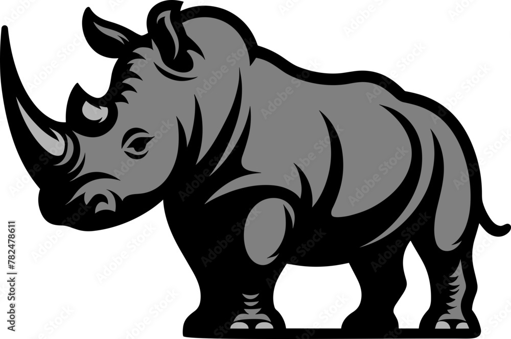 Wall mural rhino isolated on white