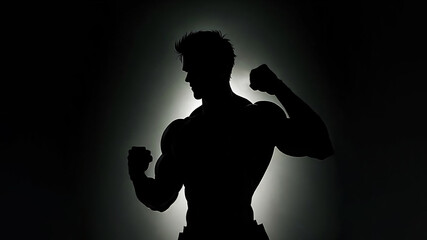 Silhouette of muscular men, motivational Picture 4k