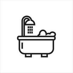 bath up vector icon line template