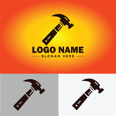 Hammer logo icon house repair tools construction thor icon vector for business app silhouette logo template
