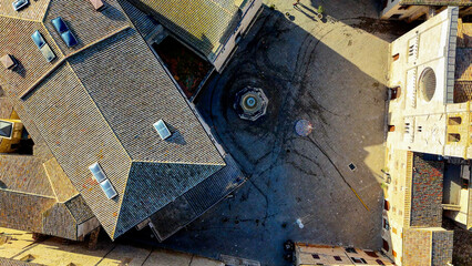 Bevagna, Umbria, Italy. Aerial View.