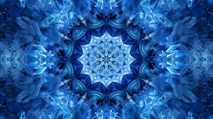 blue octagonal shape kaleidoscope background.  - obrazy, fototapety, plakaty