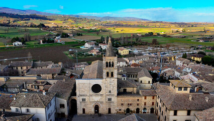 Bevagna, Umbria, Italy. Aerial View.