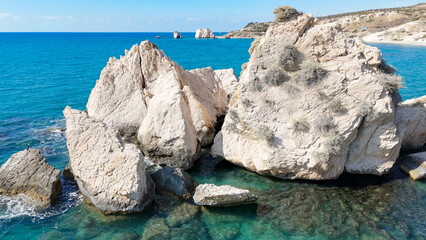 Adonis Felsen rocks, Cyprus. - obrazy, fototapety, plakaty