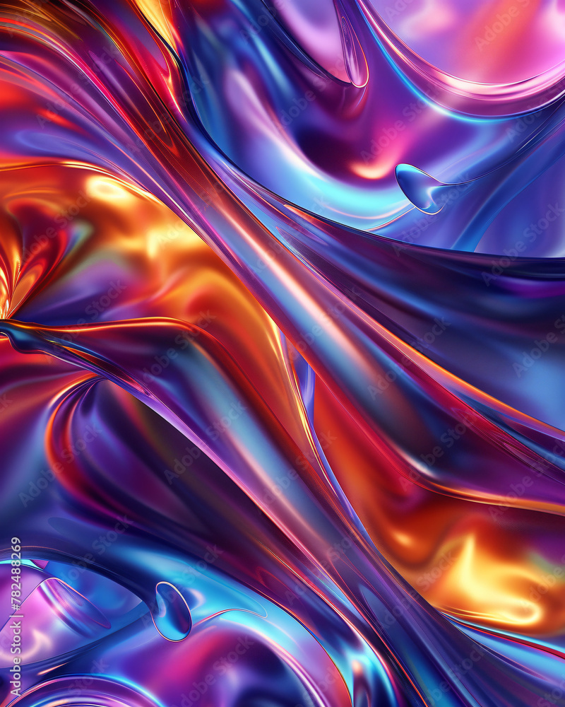 Poster abstract multilayered chromatic texture with very dynamic shapes
