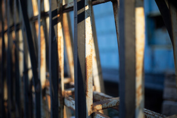Steel structure. Welded iron structure. Fence details.
