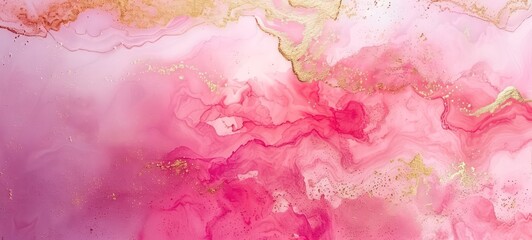 Pink background texture pattern marble gold watercolor abstract wallpaper light - obrazy, fototapety, plakaty
