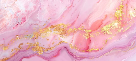Pink background texture pattern marble gold watercolor abstract wallpaper light