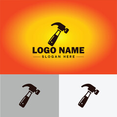 Hammer logo icon house repair tools construction thor icon vector for business app silhouette logo template