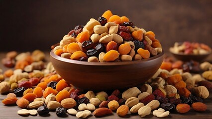 Nature's Delight: Assorted Dry Fruits Arranged in a Tray