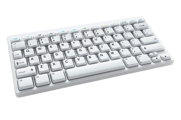 Modern White Wireless Keyboard Isolated