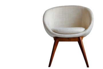 Modern Mid-Century Style Chair on White Background