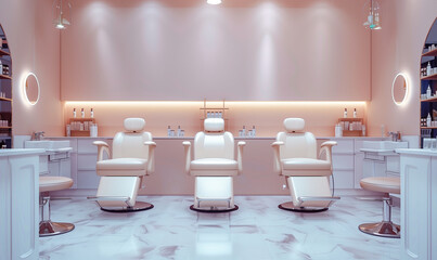 Modern beauty salon, manicure studio design, fashion glamour style hair salon, generated ai
