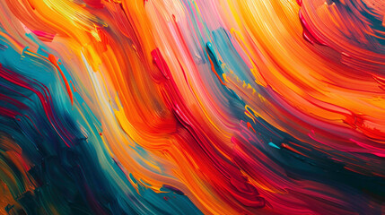 Bold strokes of color converge, creating a gradient wave that pulses with life and motion. - obrazy, fototapety, plakaty