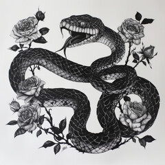 Obraz premium snake, dragon, animal, vector, tattoo, illustration, reptile, china, cartoon, symbol, cobra, art, wild, serpent, asia, sea, design, lizard, nature, pattern, wildlife, black, silhouette, ancient, year