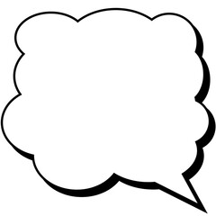 大きな影付きもくもくの吹き出し