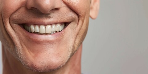 A middle-aged man with beautiful white teeth smiling