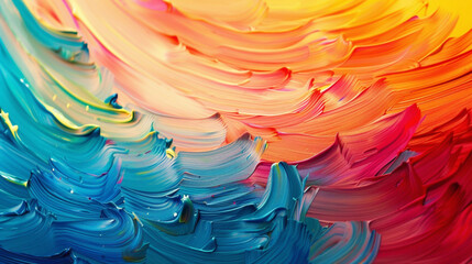 Bold strokes of vibrant color blend seamlessly, creating an energetic gradient wave.