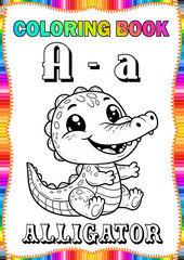 Alligator coloring pages for kids and Education