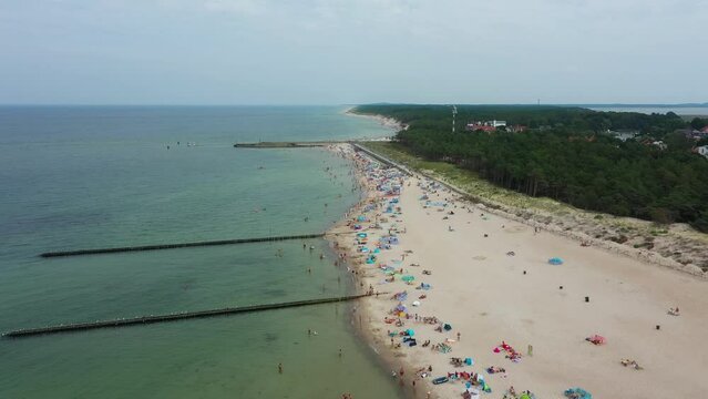 Baltic Sea Beach Rowy Plaza Morze Baltyckie Aerial View Poland