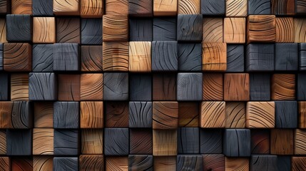 Seamless pattern of wooden blocks with different textures and shades, soft tones, fine details, high resolution, high detail, 32K Ultra HD, copyspace