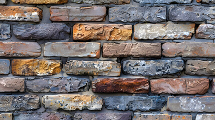 A plaine and straight wall of brick stones, solid background for text
