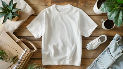 The picture shows a simple but classic white t-shirt.